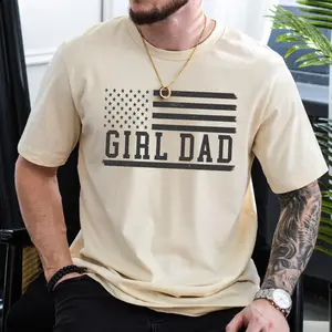 Girl Dad Shirt | American Flag T-shirt | Proud Dad Tee | Father's Day Gift