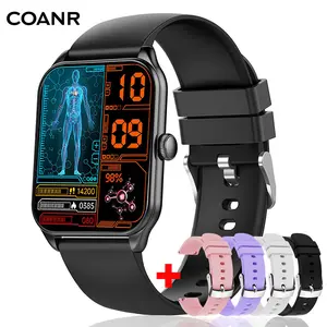 CONAR ONE Men's and women's 1.9-inch high-definition touchscreen fitness tracker, supports Bluetooth calls, fitness watch with heart rate/sleep monitoring /120+ exercise functions, IP68 waterproof smartwatch for Android and iPhone, pink, black