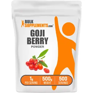 BulkSupplements Goji Powder - Edible - Berry Juice - Natural Antioxidants - Drinks Flavor - 500g - 1g per Serving