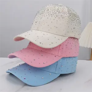 Sparkling Rhinestone Studded Baseball Cap for Men & Women, Bling Adjustable Sun Hat for Outdoor Protection & Versatile Style, Cotton Comfort