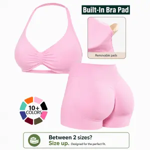 New Women's Sporty Yoga Set, High-Waist Tight-Fitting Shorts and Tank Top, Summer Fitness for Running and Gym