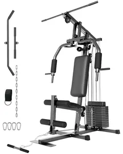 Gaomon At Home Gym Equipment, 100LBS Weight Stack Home Gym, Full Body Strength Training Workout Station with Leg Press, Preacher Curl and Leg Exercises