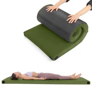 Outvita 75 X 25 X 2.5 Inches Sleeping Pad Memory Foam Mattress Mats For Car Truck Tent With Travel Bag, Gray, Green Summervibes