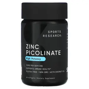 Sports Research Zinc Picolinate, High Potency , 50 mg, 60 Softgels