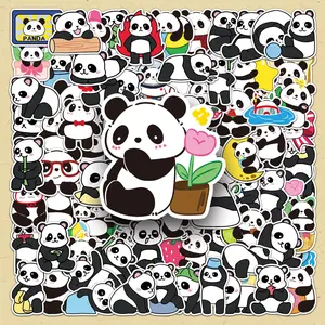 Cartoon Panda Pattern Sticker, 100pcs/set Cute Animal Decorative Stickers, DIY Decals for Phone Case, Cellphone, Smartphone, Computer, Guitar, Bag, Water Cup, Scrapbook