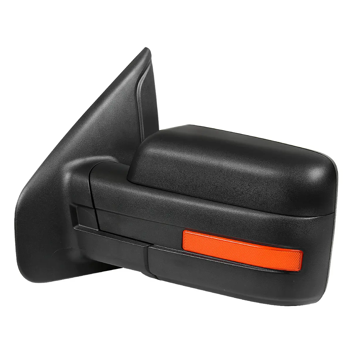 2007-2014 Ford F-150 Black Power Adjustable & Heated Side Mirror w/ LED Amber Turn Signal & Puddle Light - Driver Side Only