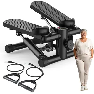 Steppers for Exercise at Home Workout Equipment, Mini Stepper Exercise Machine for Senior Citizens, Twist Stepper with Resistance Bands,