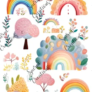 Pastel Rainbows Full Color Insert Sheet for Resin Pieces