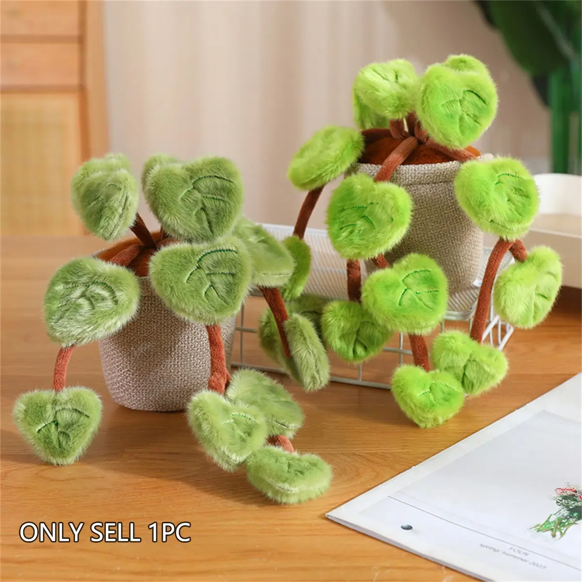 Potted Pothos Plush Toy, Soft Adorable Stuffed, Soft Cuddly Gift, Perfect Gift for Birthday, Valentine's Day, Wedding Anniversary, Mother's Day, Unisex Decorative Ornament