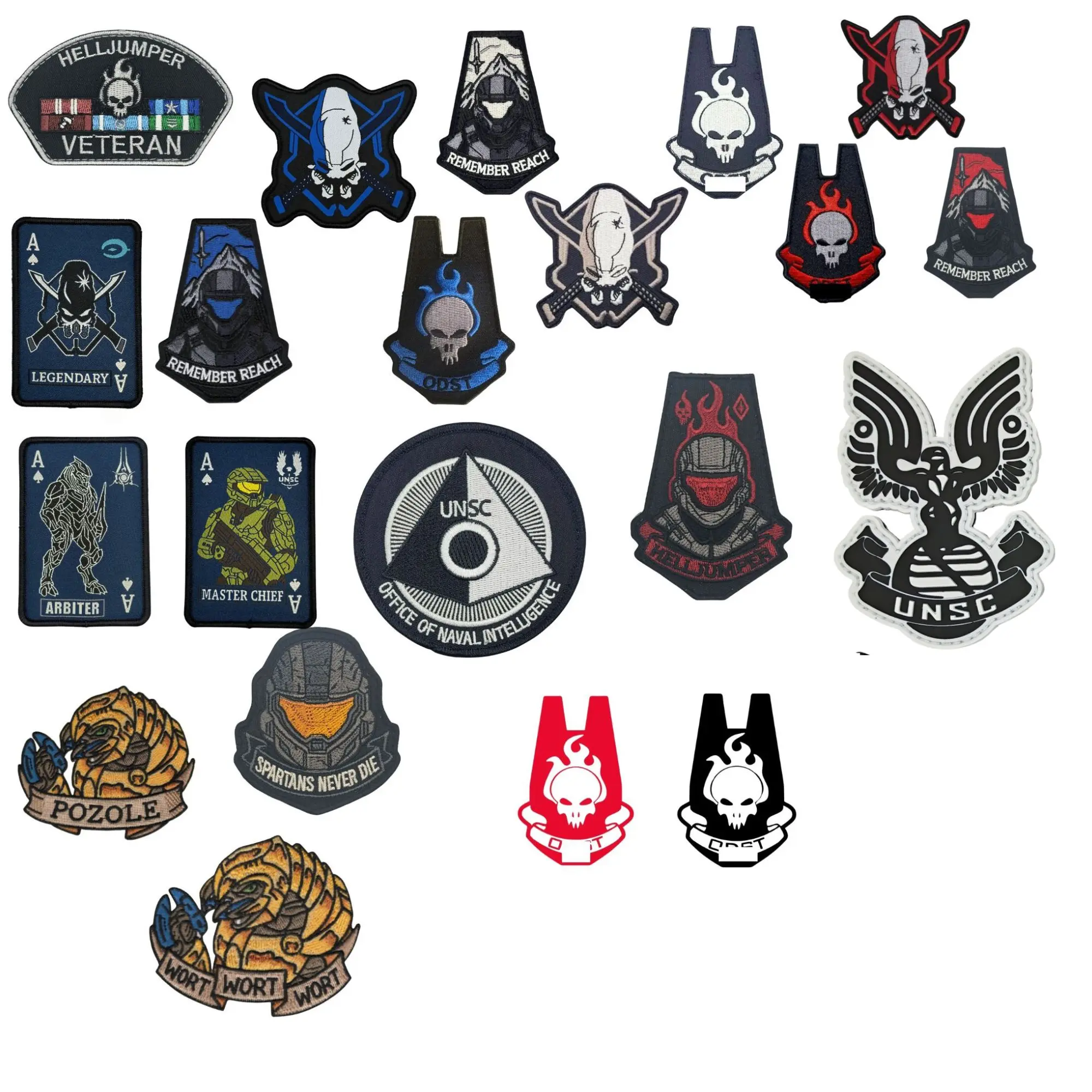 Assorted Spartans Elites Odst Reach and More Patches and Stickers Many Choices to Choose From