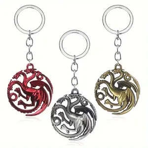 1/20pcs Film and TV Peripheral Retro Style Collectible Three-headed Dragon Keychain Role Playing Props