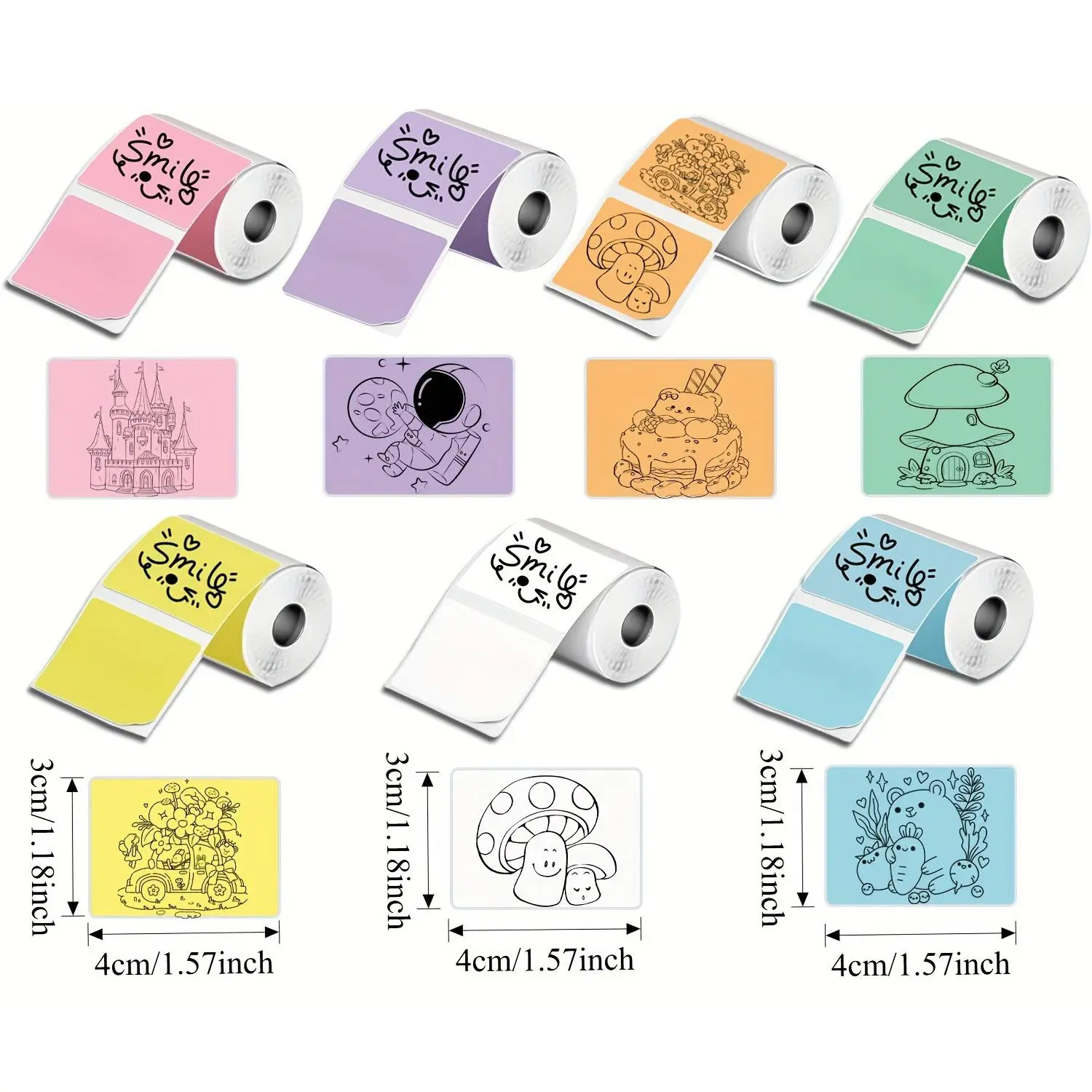 Thermal adhesive labels in a variety of colors; 40x30mm self-adhesive general-purpose label tape; compatible with M110/M221/M220/M120/M200 label printers; ideal for home, school, and office use; perfect for addresses, barcodes, and standard laminated offi