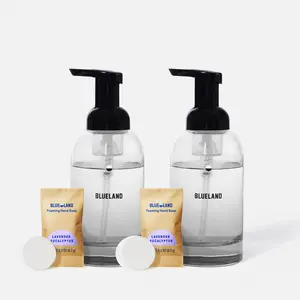 Blueland Foaming Hand Soap Starter 2-Pack, Plastic-Free, Eco-Friendly Hand Wash Soap Refill Tablets + 2 Refillable Glass Bottles