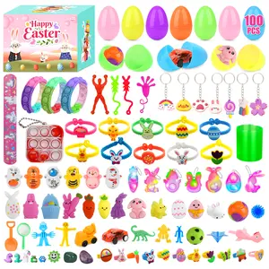 Value Pack 100 Pcs Sets Of Easter Eggs And Small Toys Assorted Diverse Fillers Ready For The Hunt