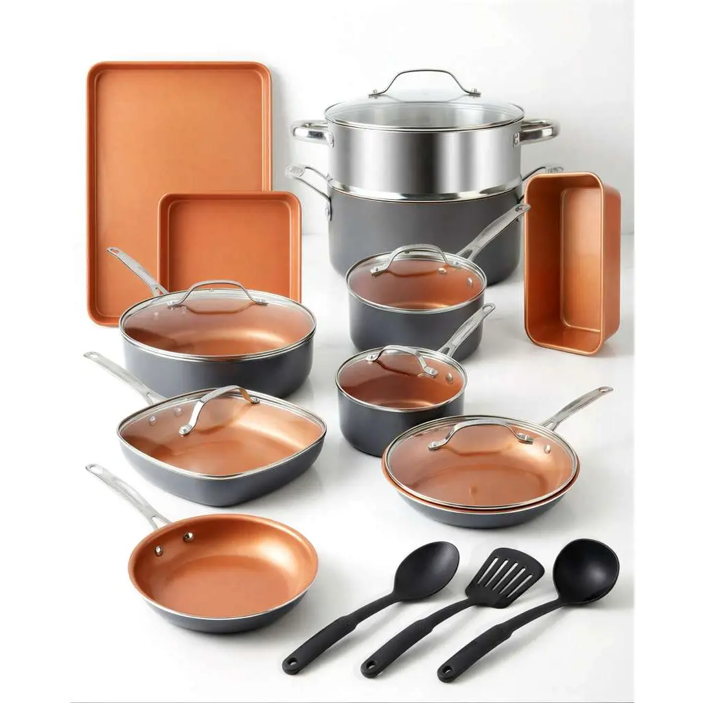 Signature Ceramic Collection Non-Stick Cookware and Bakeware Set