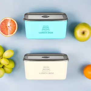 Lunch Box 2-Pack Stainless Steel Food Storage Containers with Lids Microwave & Dishwasher Safe Leak-Proof Airtight Multi-Purpose Organizer for Fruits Vegetables Meat Dumplings Eggs Garlic & Green Onions Ideal for Kitchen Meal Prep