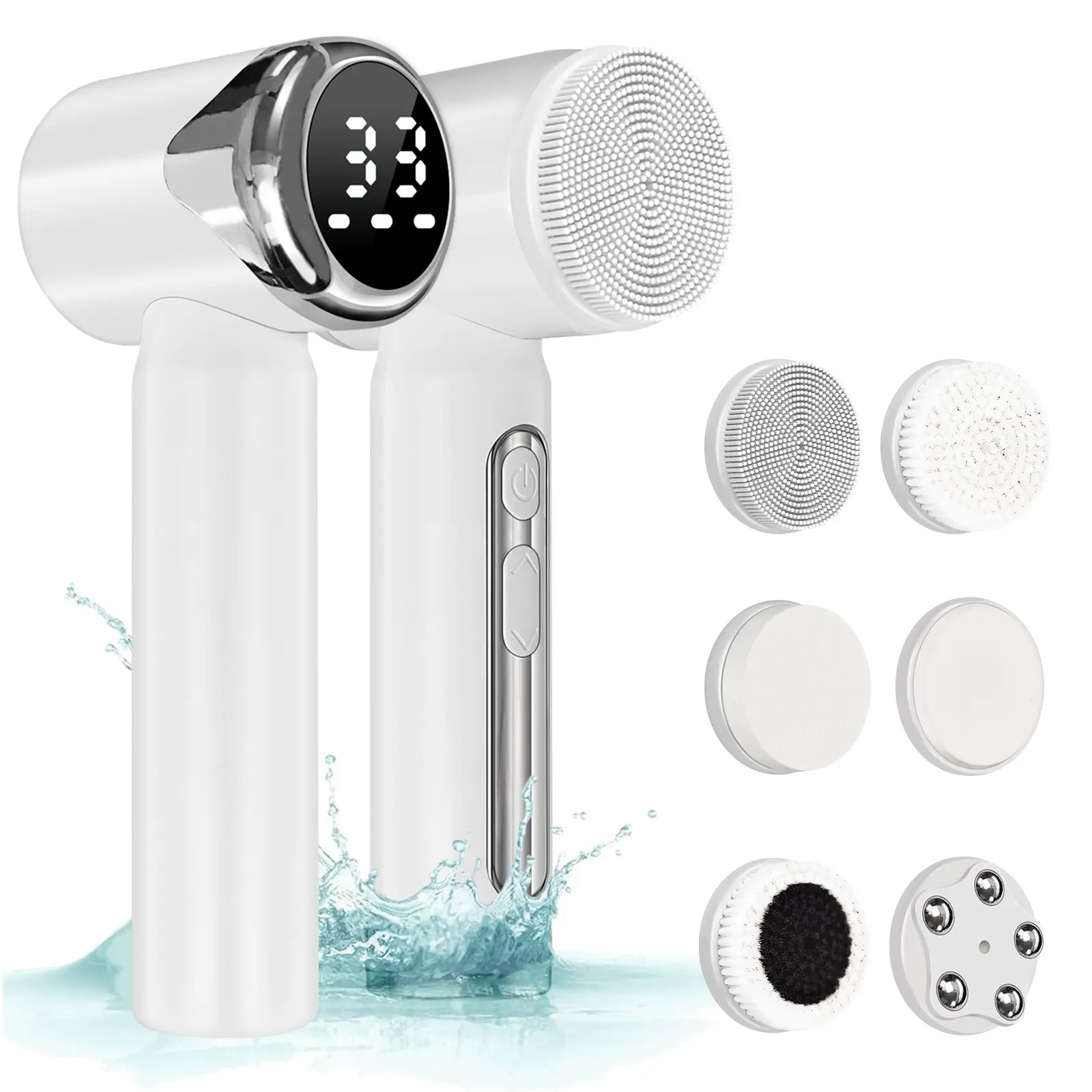 6 In 1 Electric Cleansing Brush Ultrasonic Facial Cleaner Rotating Cleansing Face Deep Cleansing Exfoliation & Gentle Daily Mild Skin Care Facial Cleansing Equipment