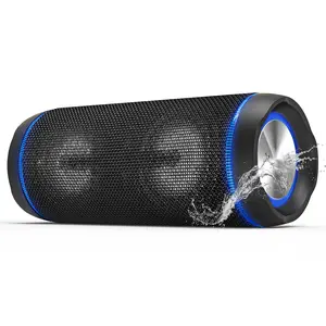 EDUPLINK Bluetooth Speakers 40 Watt Powerful Louder Volume Deep Bass True Wireless Stereo Party Light ip67 Waterproof Charge Out for Outdoor (Black)