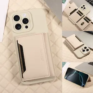 iPhone Case Wallet Function Multi-Card Slot Anti-Drop Protective Cover Casing, Compatible with iPhone 16/15/14 Series, Durable Phone Protector Leather Phone Cover