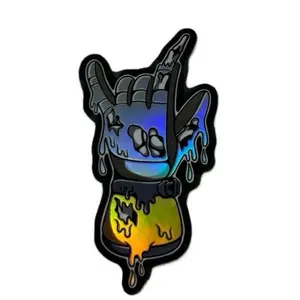 Holographic Lineman Hot Gloves Melting Sticker