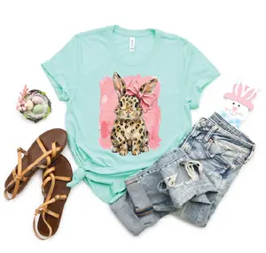 Pink Leopard Bunny- Unisex Island Reef Comfort Color Tee