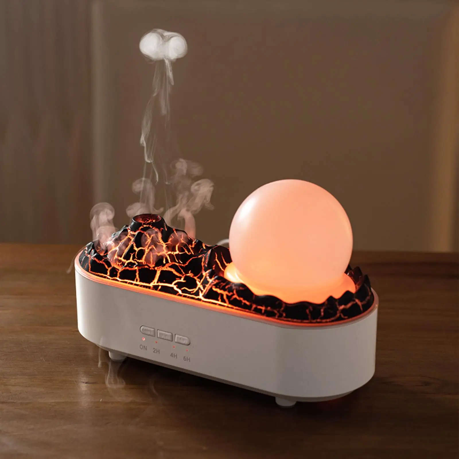 Lava Flame Design Aroma Diffuser, USB Powered 3D Rock Design Aroma Diffuser, Desktop Air Humidifiers with Night Light, Home Decorative Ornament