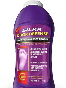 Silka Foot Powder & Shoe Deodorizer. Single Pack. Fresh Scent, Absorbs Sweat & Excess Moisture, Daily Odor, 6 Oz - 1 Pack