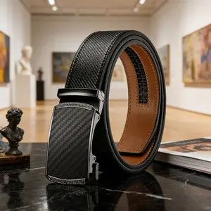 Mens Leather Ratchet Belt Easy Release Adjustable for Dress & Casual Wear Perfect Fathers Gift Classic Look Versatile