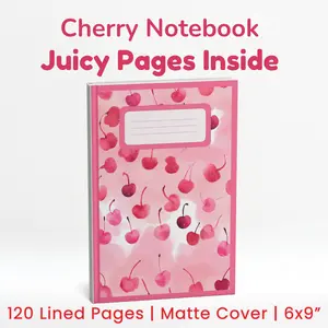 Cherry Notebook – Cute Pink Journal for Girls