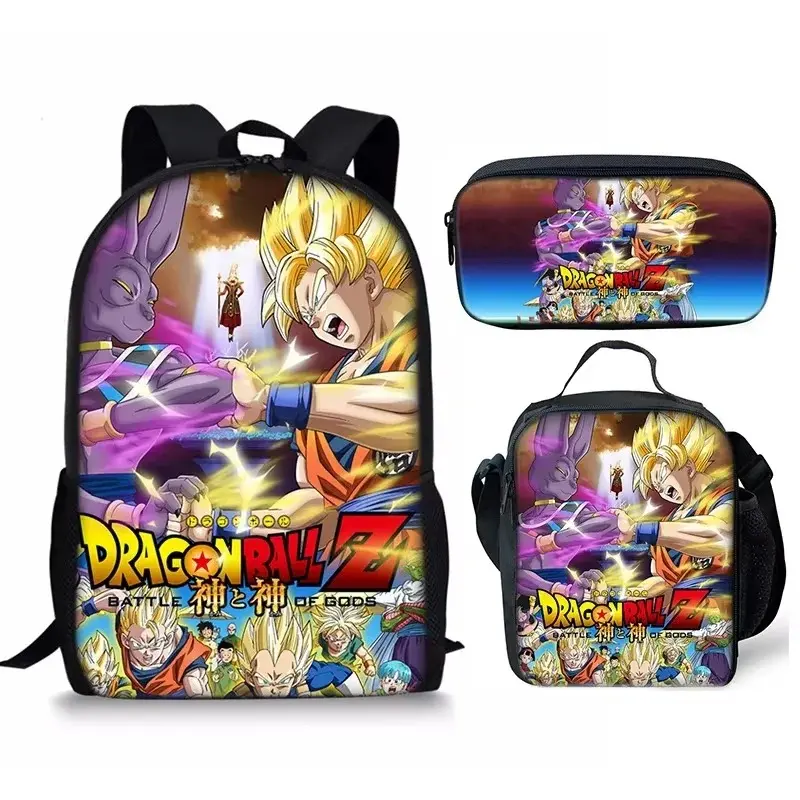 3pcs/set 17inch Anime Dragon Z Children School Bags Orthopedic Backpack Kids School Boys Girls Mochila Infantil Catoon Bags