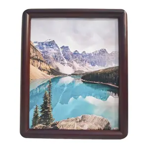 1 Pack 8x10 Picture Frame Black Walnut color, Teak Solid Wood Photo Frame with Tempered Glass, Handcrafted 8x10 Wooden Frame with Rounded Edges and Corners, Tabletop or Wall Mount Display, Perfect Gifts, Heart-warming home decoration full of ceremony