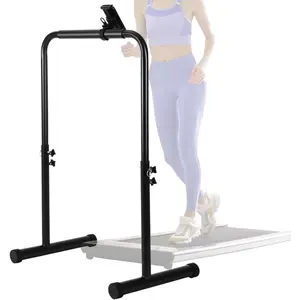 24.4 Inch Wide Handle Bar for Walking Pad Only with Phone Holder Adjustable Handrail Height from 38.58 to .24 Inch Comfortable Grip Stainless Steel Frame