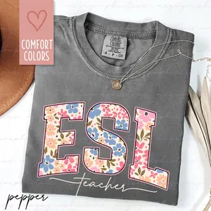 Comfort Colors ESL Teacher Shirt, ELL Teacher Tee, English Language Teacher Gift, Back to School Tee, Language Support Squad 003862
