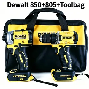 DEWALT 850 & 805 Power Tool Combo Kit, Suitable For Automotive Maintenance, Household Repair, Featured With Brushless Motor, Stable Torque Output And Wear Resistant Material, Portable Integrated Hand Tool Set For Professional Workers And DIY Users