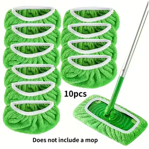 Reusable Floor Mop Pads Set, Washable Durable Polyester Microfiber, Strong Absorbent, Dry Wet Use, Compatible with Standard Mops