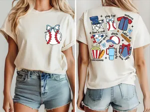 Coquette Baseball Shirt, Baseball Bow T-Shirt, Team Spirit Play Ball Sweatshirt, Sports Mother Tee, Baseball Lover Shirt