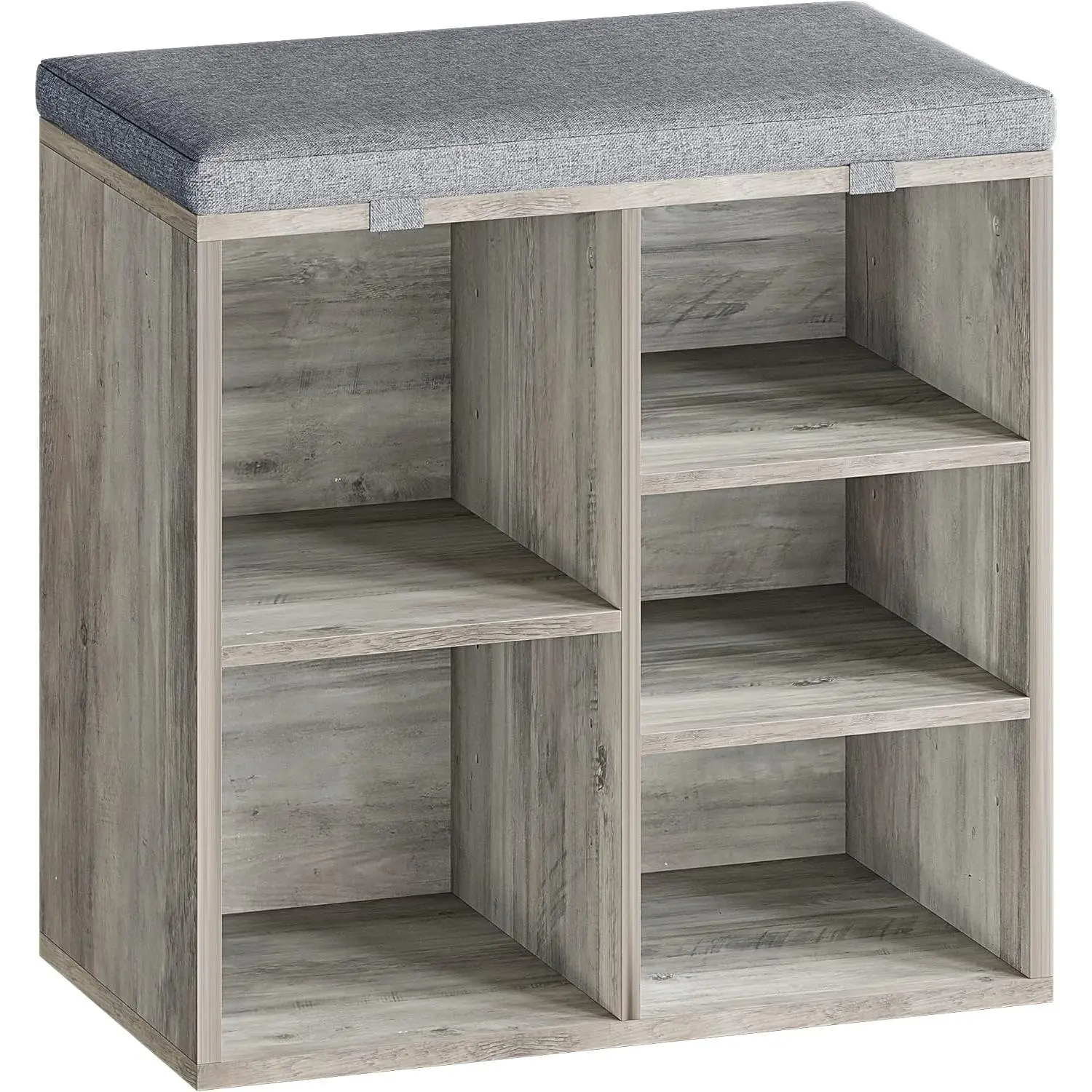 20-Inch Shoe Storage Bench with Cushion: 3-Tier Adjustable Shelves for Hallway, Living Room, Bedroom & Closet