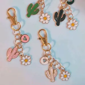 The Cactus Mini Cluster Keychain | Gold Hardware | Variety of Colors
