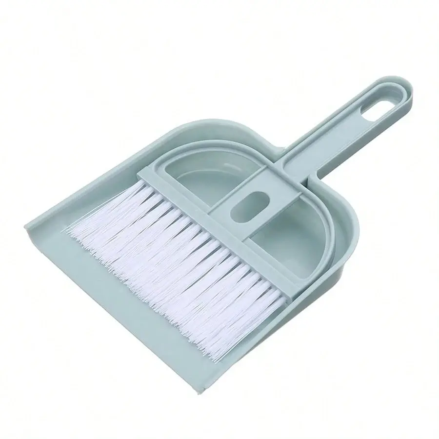 Mini Desktop Broom And Dustpan Two-Piece Set For Cleaning Computer Keyboard & Small Cars Dustpan Kit with Soft Bristles