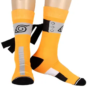 Naruto: Shippuden Shinobi Headband Ties Costume Adult Crew Socks Anime Manga Calf (8-12)