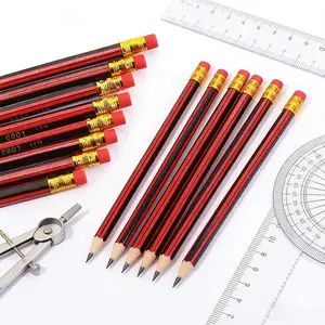 31/62 pcs HB high quality wooden pencil, HB model, sketch pen with eraser on top, not easy to break, comfortable to hold, art design black pencil, writing, student pen, sketching, painting, drawing, note-taking, gift (built-in rainbow eraser)