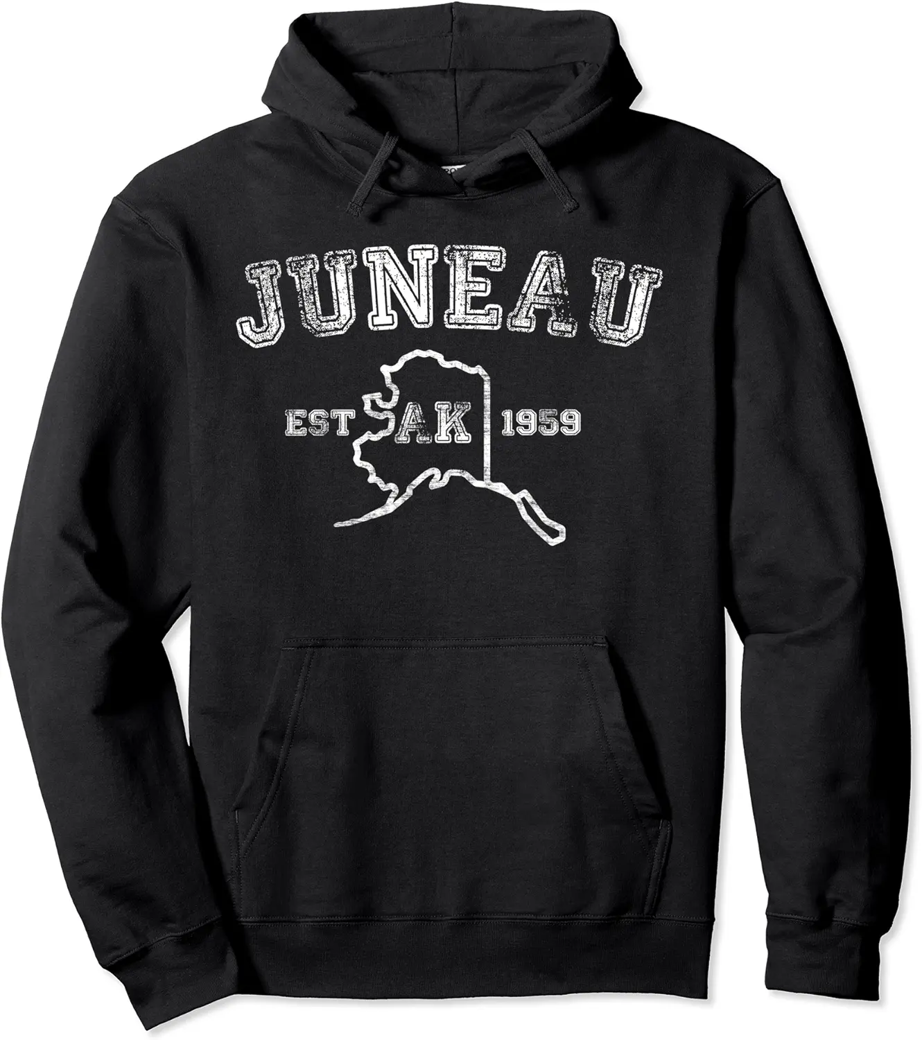 Juneau Alaska, Alaskan Eskimo Native Land Polar Bear Moose Pullover Hoodie - Gabriellef Shop 21B09KBN3BMK