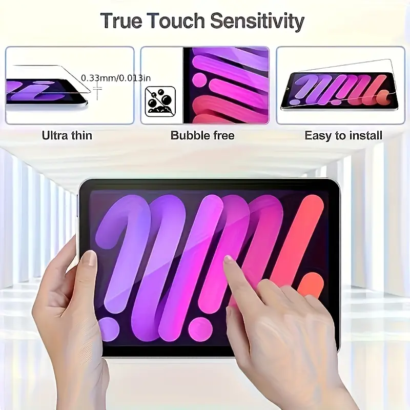 2-piece set, suitable for iPad Mini 6/Mini 7, 8.3-inch flat tempered film, high-definition and clear, comes with a simple film installation tool for easy installation