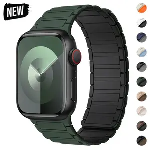 Magnetic Loop Silicone Watch Band for Apple Watch – Adjustable Strap 38–49mm (Ultra 2, SE, Series 3–9)