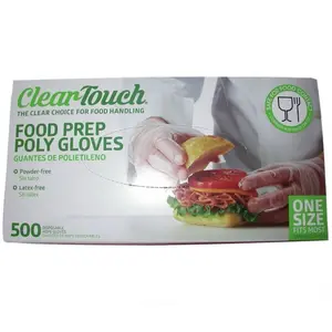 Clear Touch Food Prep Poly Gloves Cleaning  Food handling gloves