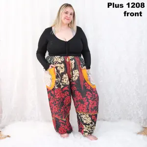 Kantha Handmade Upcycled Fabric Joggers with Baggy Pockets, Vintage Style, Boho & Slow Fashion Ethos, Suitable for S/M , L/XL Baggy Unisex Trouser Hippie Cotton Casual Elastic Harem Pants