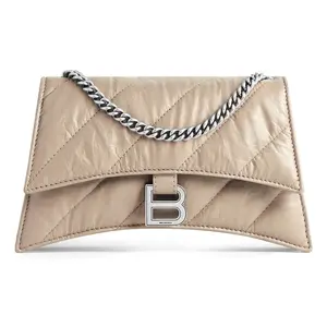 Balenciaga Crush Chain Bag XS Quilted Crushed Calfskin Iconic Statement Shoulder Bag with Chain Strap & Signature Logo Closure