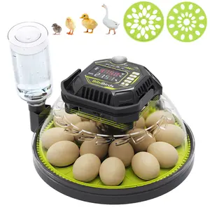 automatic egg incubator with temperature and humidity smart control, auto egg turning&stop turner, chicken incubator with day counter egg candler, 2 egg trays for hatching chicken duck goose quail parrot poultry hatcher