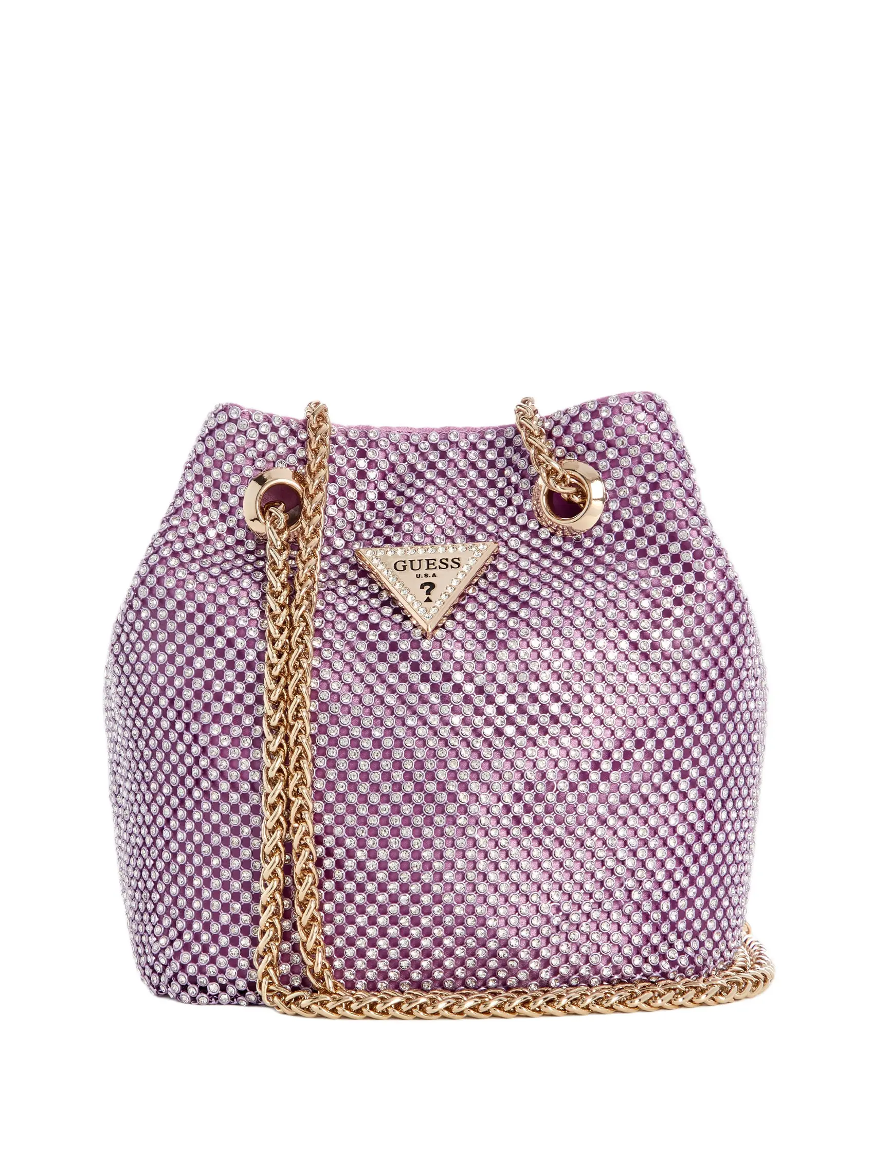GUESS Female Lua Rhinestone Mesh Mini Pouch Bag