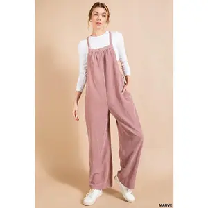 Kori Corduroy Overalls Jumpsuit - Mauve